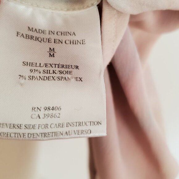 Theory silk blouse ruched poet shirt painted ballet pink blue purple peach Med - Picture 6 of 9
